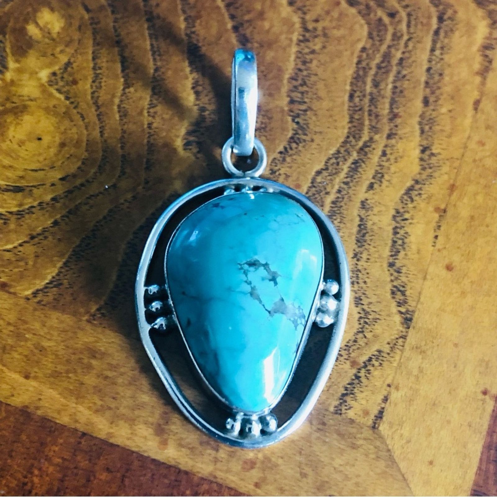Vintage Vintage Native American Navajo MD 925 turquoise pendant Size ONE SIZE - 2 Thumbnail