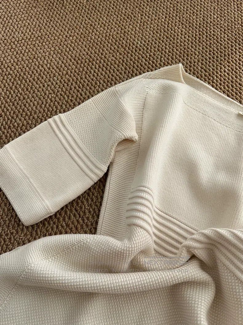 Hermes Hermes Wool Mulberry Silk Short-Sleeve Knit Top, Beige Size XS / US 0-2 / IT 36-38 - 6 Thumbnail