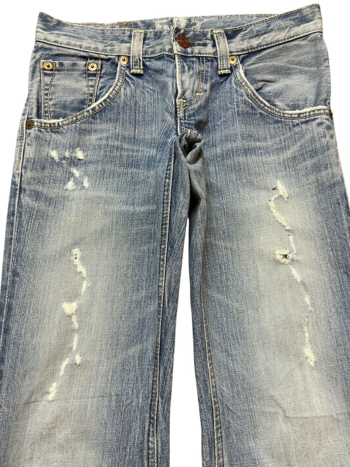 Edwin Vintage Edwin 503 Flare Faded Grunge Distressed Denim Size US 29 - 2 Thumbnail