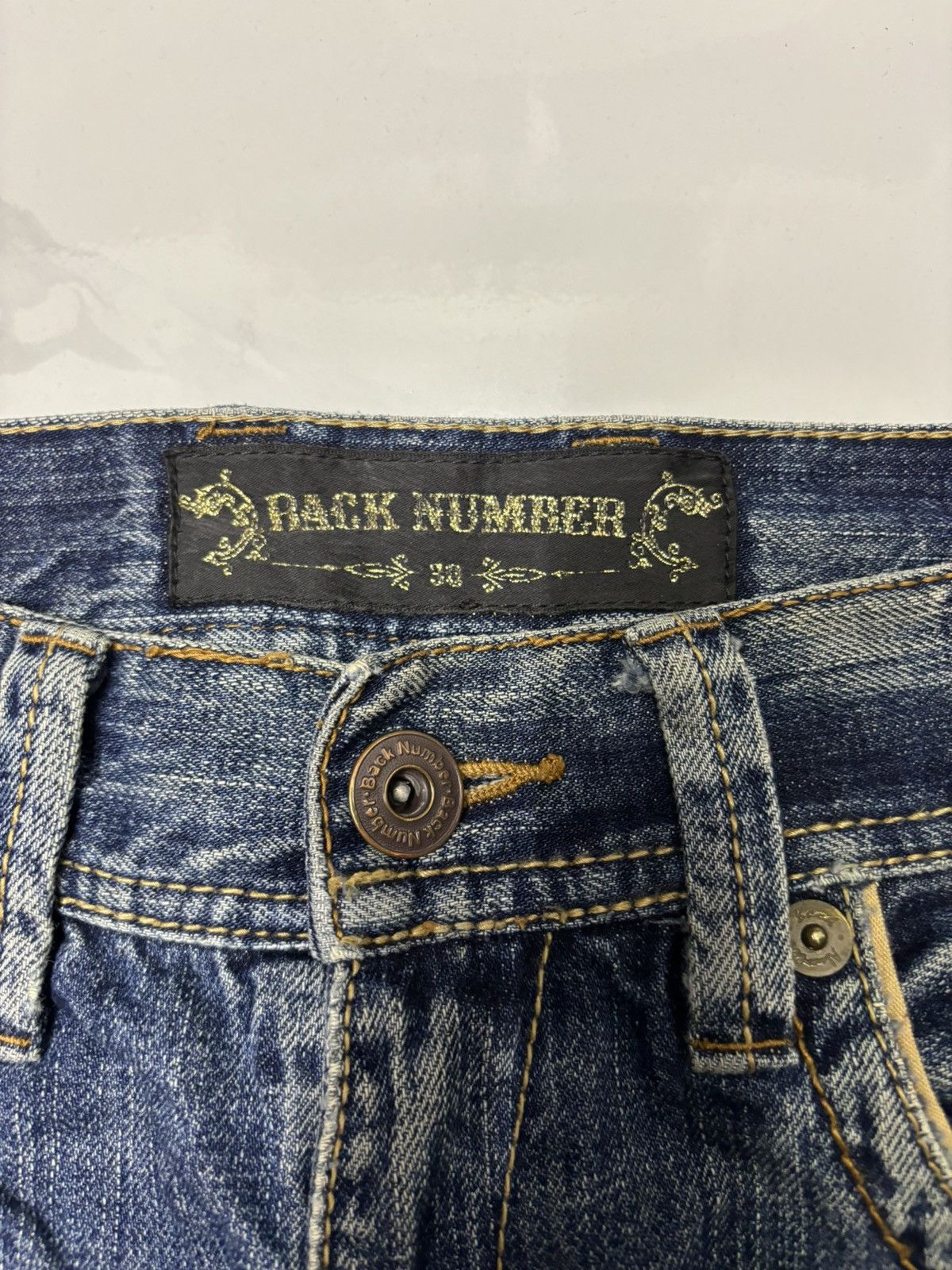 Hysteric Glamour × Japanese Brand 🔥BAGGY JEANS BACK NUMBER DISTRESS DENIM JEANS Size US 32 / EU 48 - 10 Thumbnail