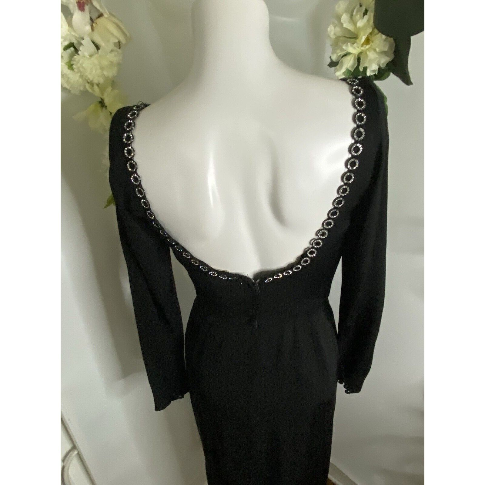 Vintage Vintage 1970s Jack Hartley Miami Black Corset Cocktail Midi Size XS / US 0-2 / IT 36-38 - 4 Thumbnail