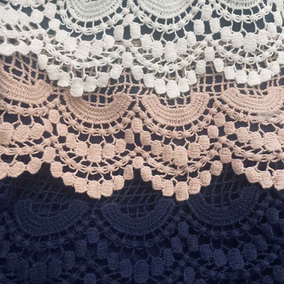 Other Navy Blue Minidress with Crocheted Bell Sleeves Size S / US 4 / IT 40 - 2 Thumbnail