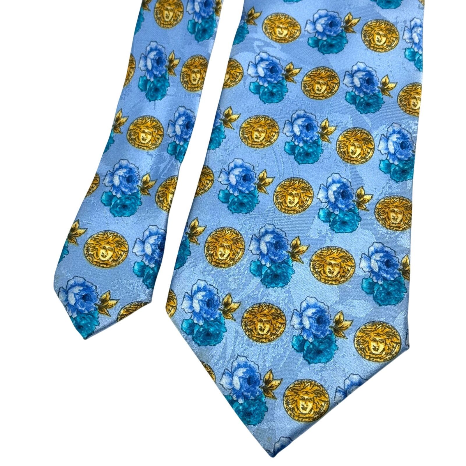 Versace Versace Sky Blue Medusa Tie Size ONE SIZE - 8 Thumbnail