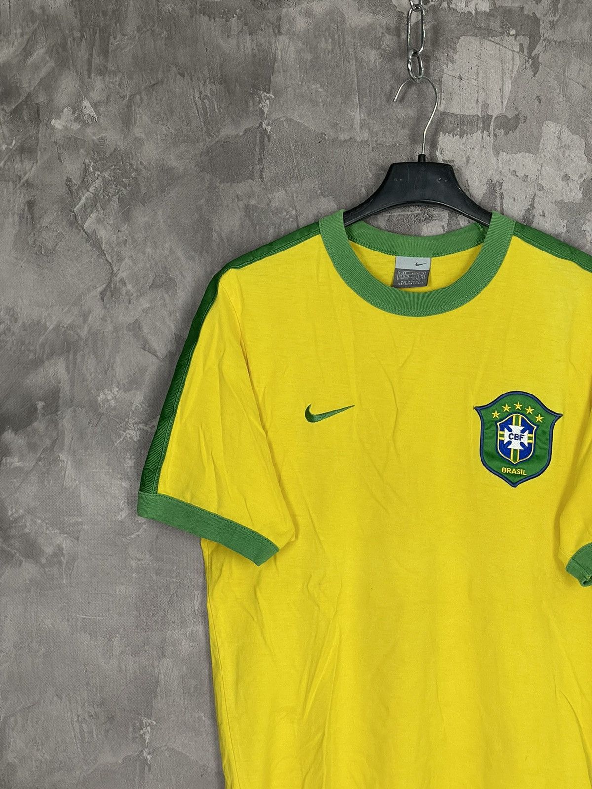 Nike × Vintage Blokecore ⚽️ Nike 2000s FC Brazil #10 Cotton t shirt rare tee Size US S / EU 44-46 / 1 - 3 Thumbnail