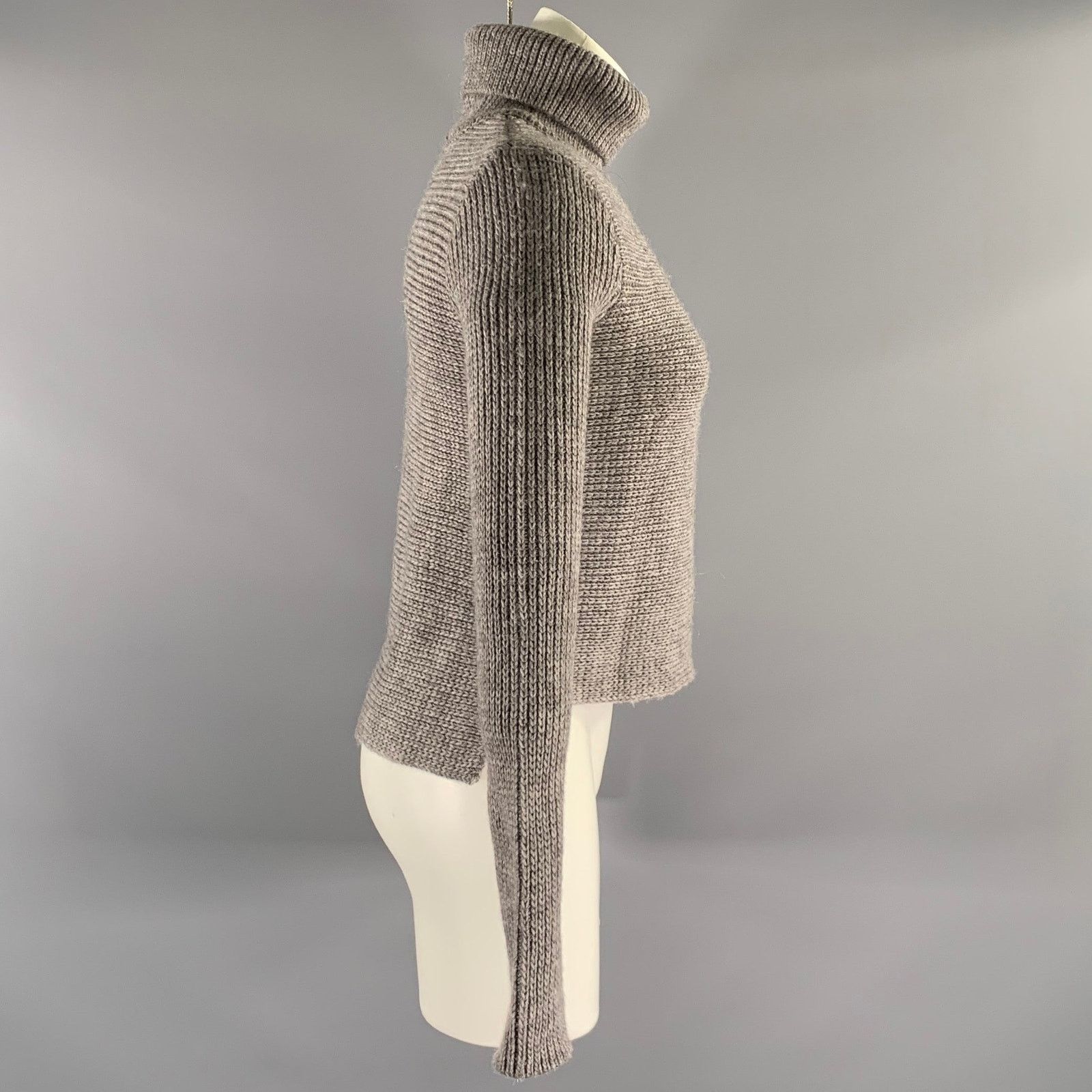 T by Alexander Wang T by ALEXANDER WANG XS Grey Wool Blend Turtleneck Pullover Size XS / US 0-2 / IT 36-38 - 2 Thumbnail