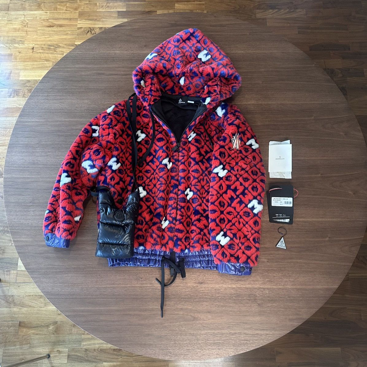 Moncler Grenoble Moncler Monogram Graphic Print Faux Fur Jacket w/ Tags, sz M Size M / US 6-8 / IT 42-44 - 14 Thumbnail