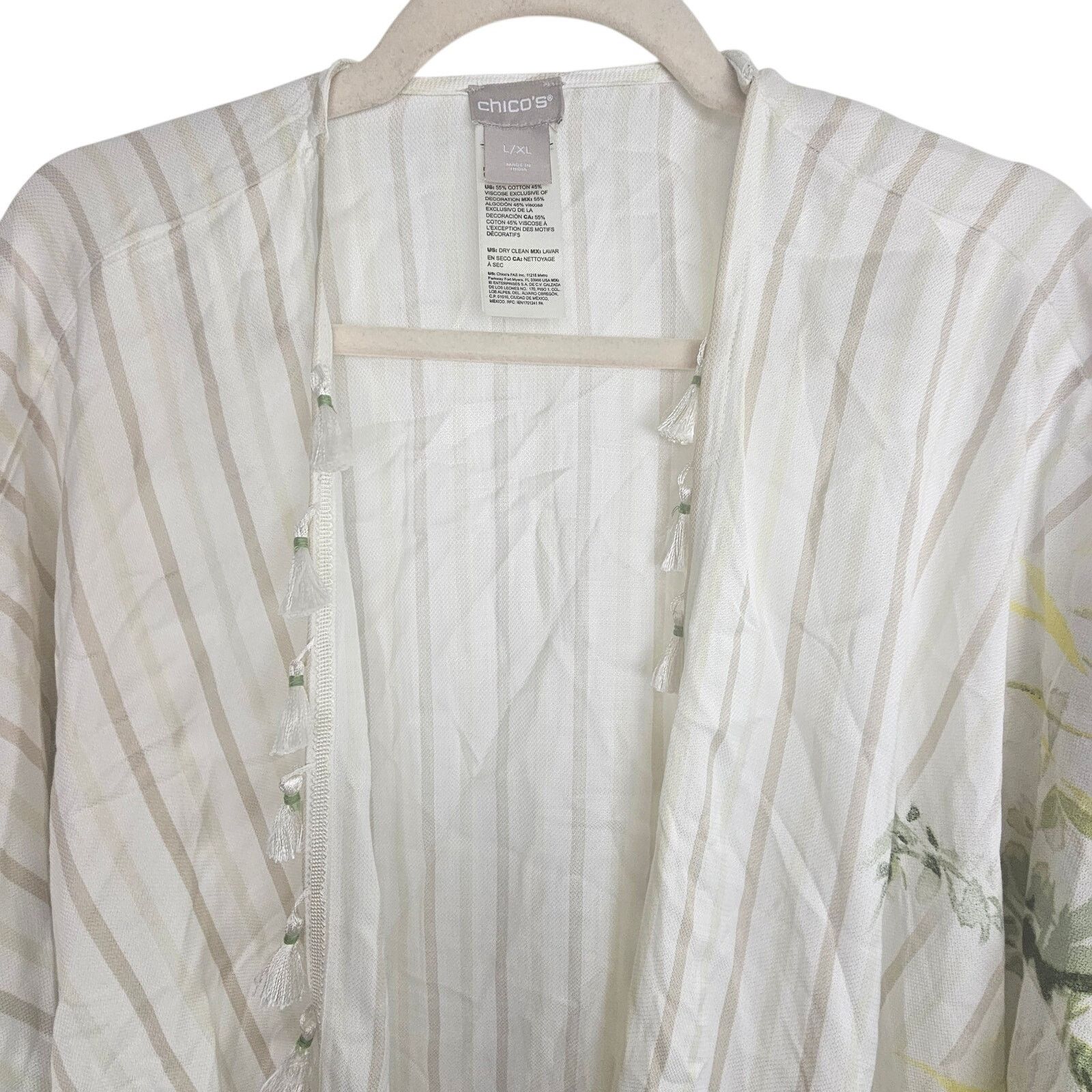 Chicos Chicos Duster Tropical Bahama Island Kimono Fringe Size L/XL Size L / US 10 / IT 46 - 2 Thumbnail