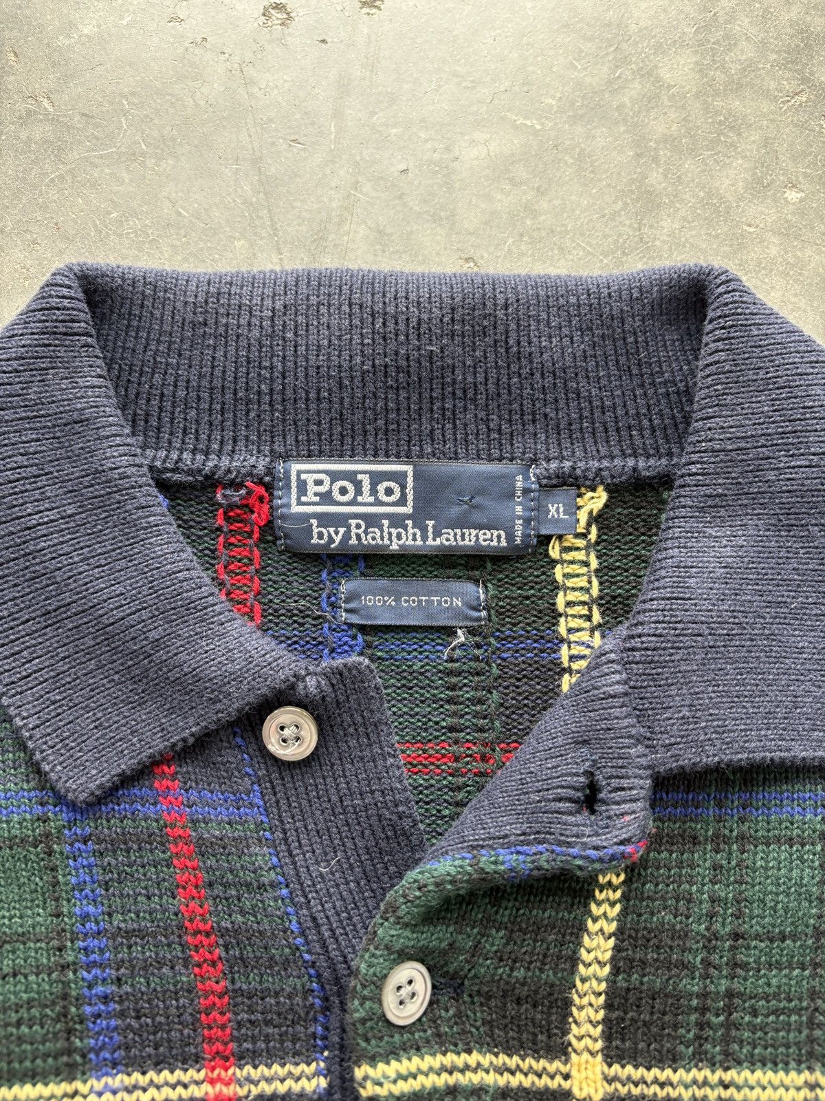 Polo Ralph Lauren Vintage 90s Polo Ralph Lauren Tartan Plaid Knit Sweater Size US XL / EU 56 / 4 - 4 Thumbnail
