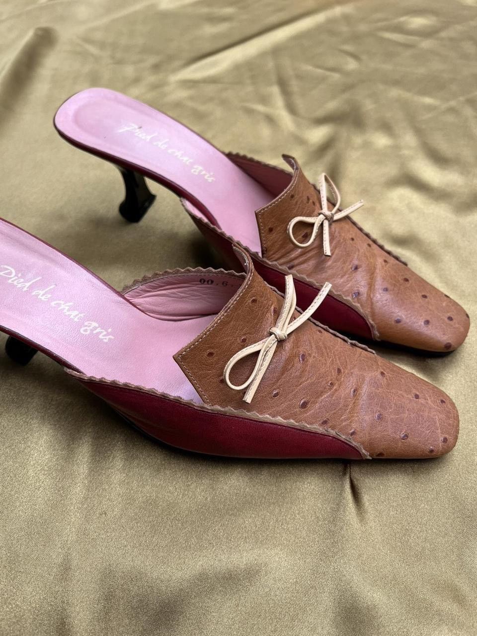 Japanese Brand Vintage Pied de chat gris mule heels Size US 5.5 / IT 35.5 - 4 Thumbnail
