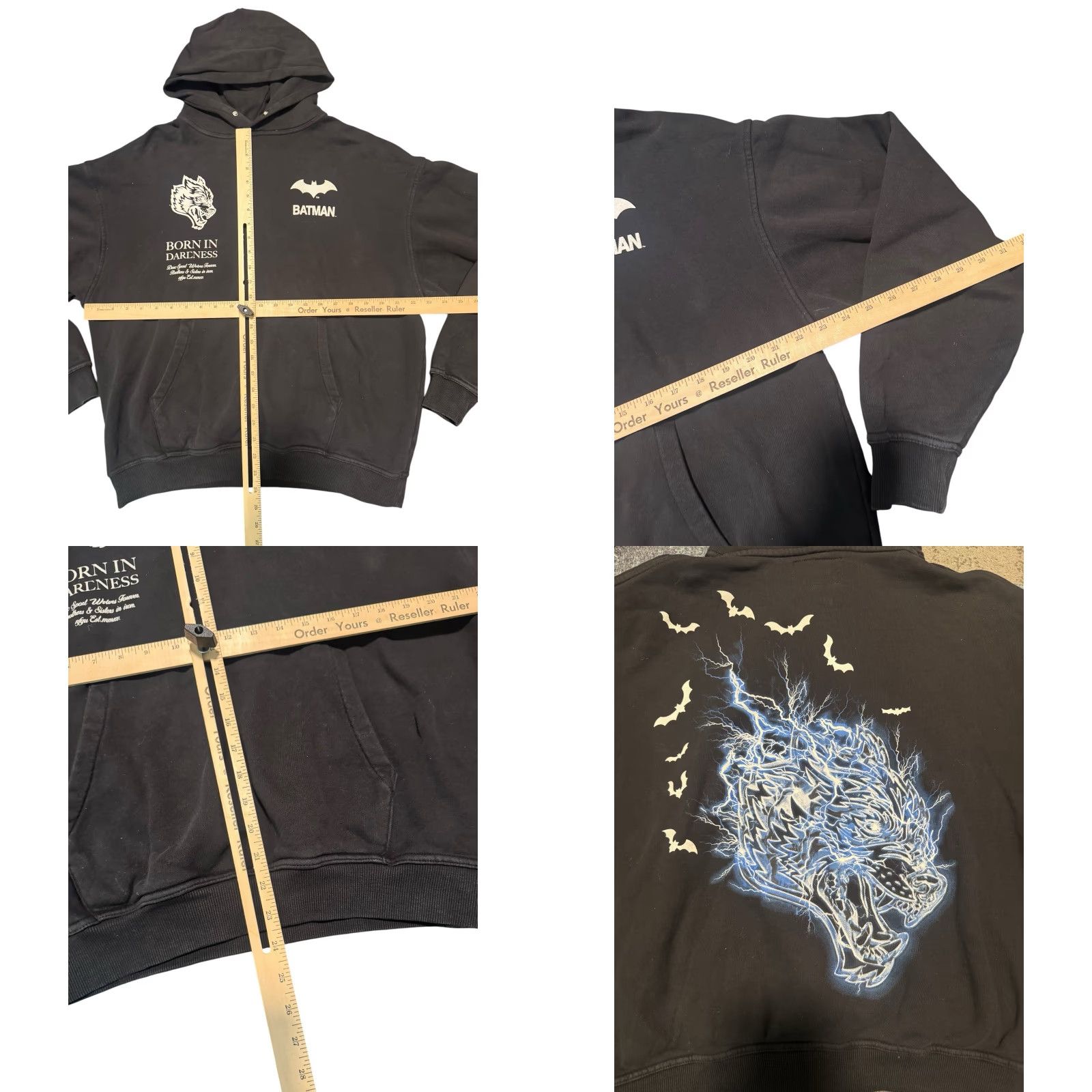 Darc Sport Darc Sport Batman Hoodie Sweatshirt M Adults Black Graphic Print Hooded Pockets Pullover DC Comics Size US M / EU 48-50 / 2 - 9 Thumbnail