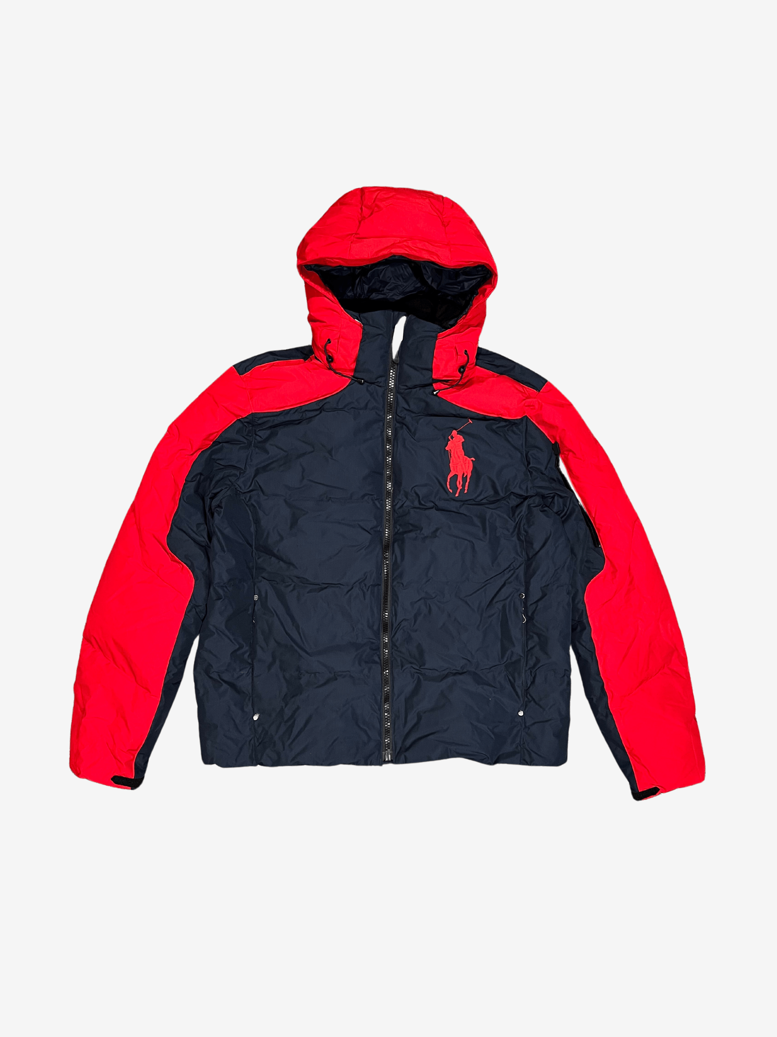 $348 Polo Ralph Lauren Navy Red Big Pony Puffer Jacket