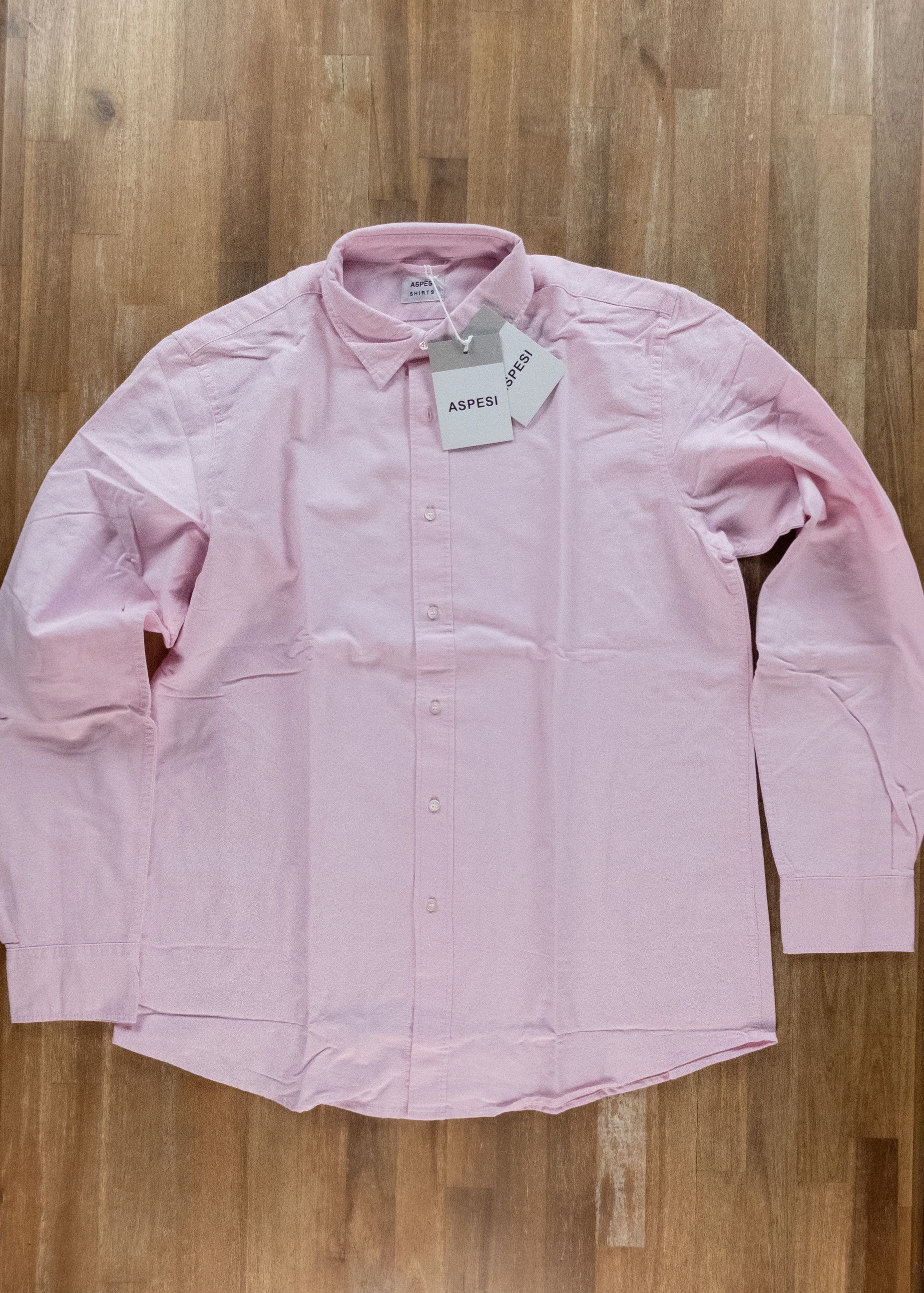 ASPESI solid pink regular fit Oxford shirt 42 / Large