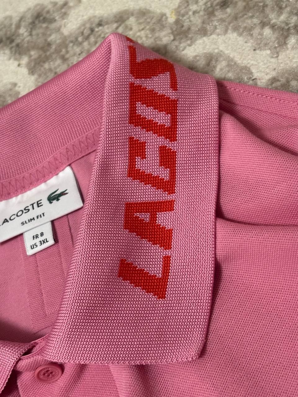Lacoste Lacoste Slim Fit Polo – Pink / Red Collar Logo Size US XXL / EU 58 / 5 - 4 Thumbnail