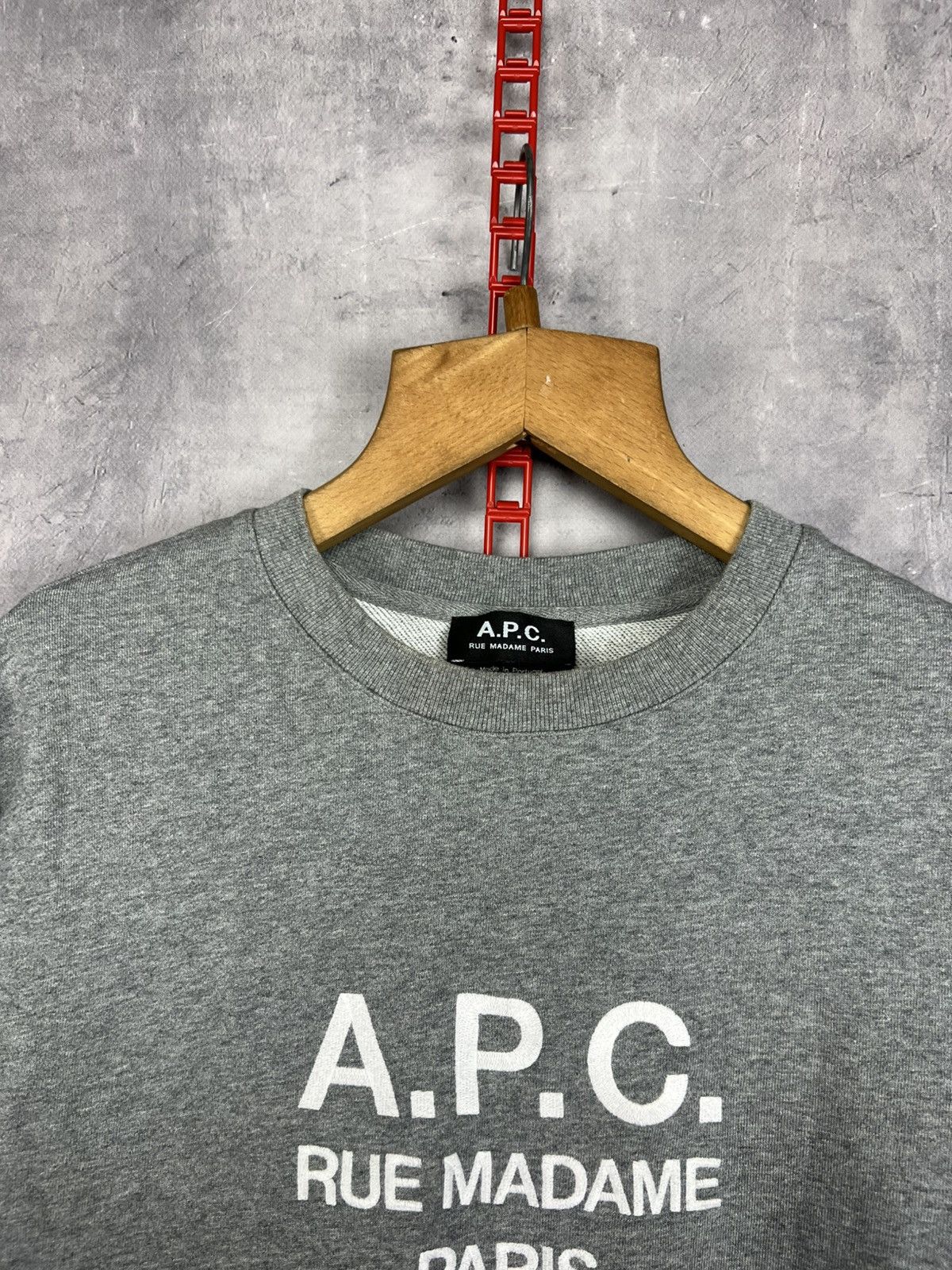 A.P.C. APC Grey Pullover Sweatshirt Embroidered Logo Size M Size US M / EU 48-50 / 2 - 7 Thumbnail
