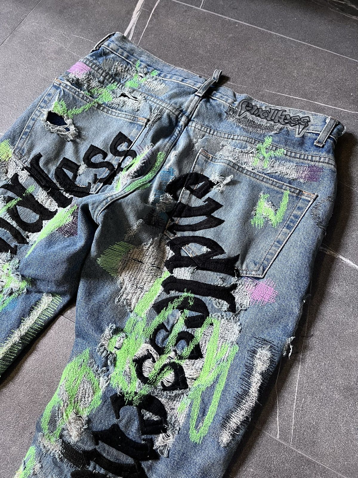 Endless Endless embroidered & distressed denim vlone Size US 32 / EU 48 - 6 Thumbnail
