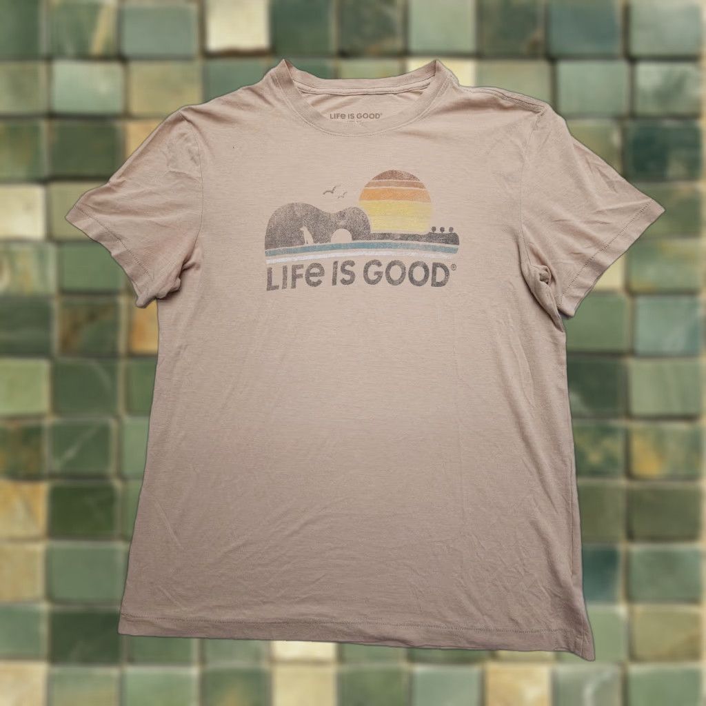 Life is Good Life is Good Crusher Tee Mens M Short Sleeve Graphic Print Logo Crew Neck Multicolor Knit Cotton Polyester Regular Tee Shirt Size US M / EU 48-50 / 2 - 1 Thumbnail