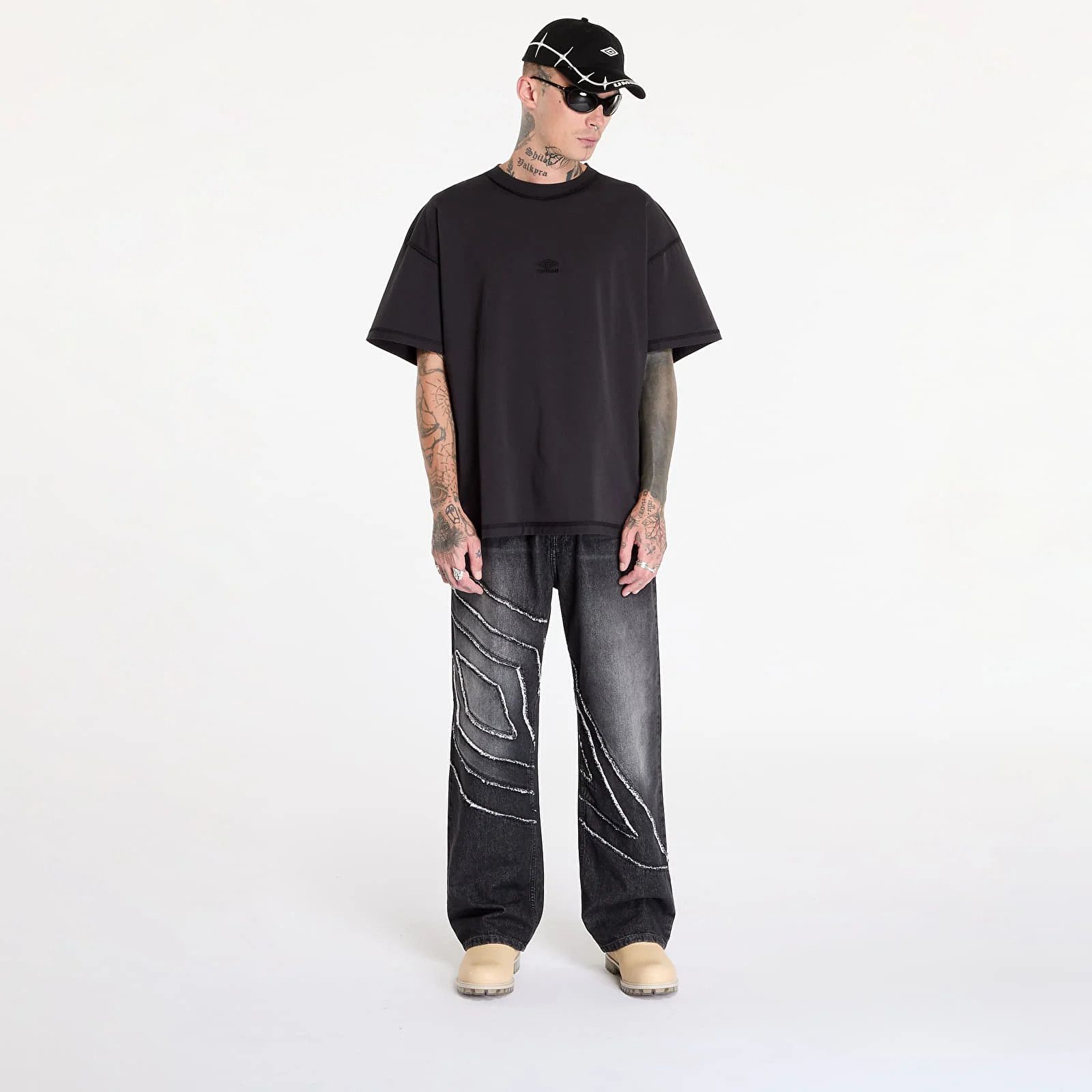 Slam Jam × Umbro Black Inside Out Embroidered Logo Oversized T-Shirt Size US M / EU 48-50 / 2 - 4 Thumbnail