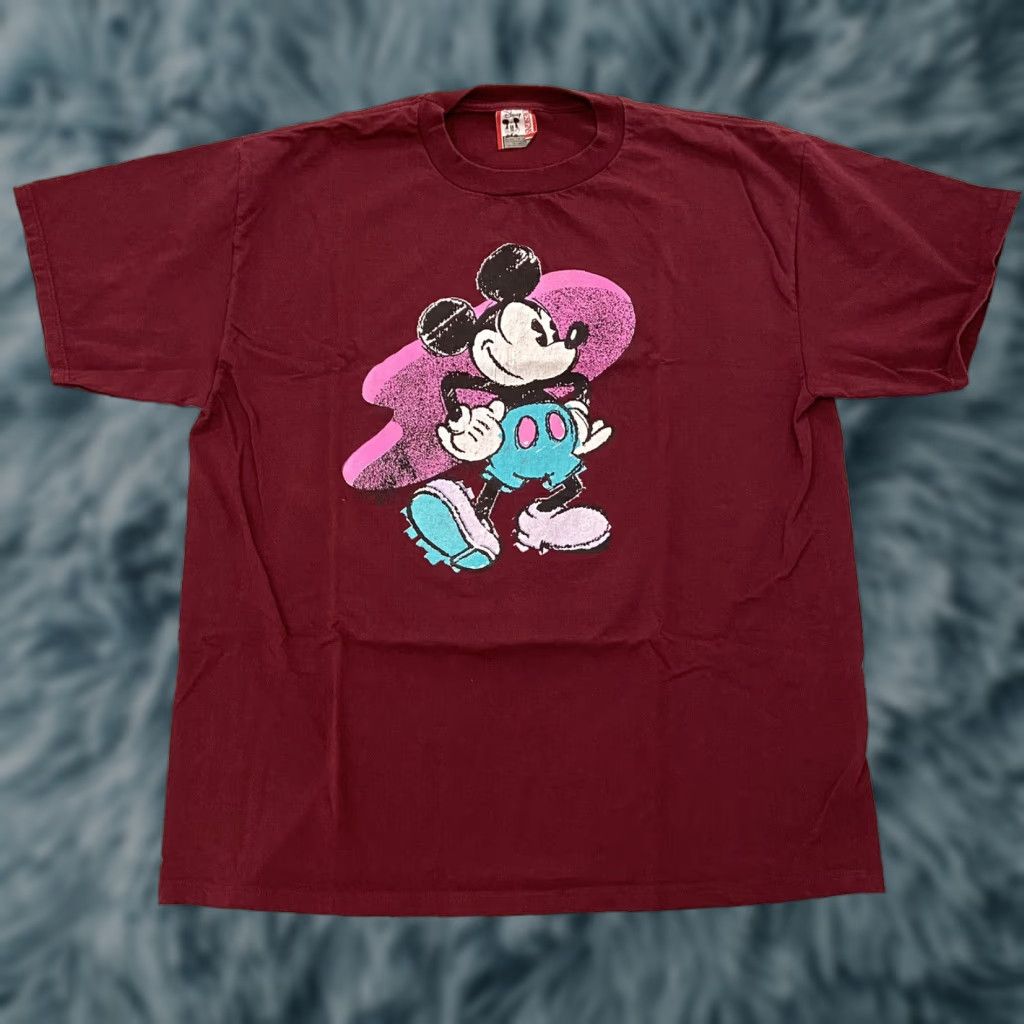 Disney Vintage Disney T-Shirt Men XL Mickey Mouse Walt Disney World 90s Cotton Maroon Size US XL / EU 56 / 4 - 1 Thumbnail