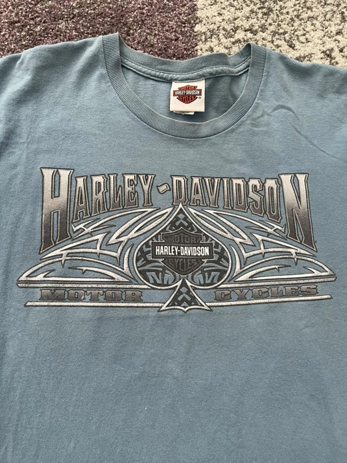 Harley Davidson Vintage Harley-Davidson Tribal Logo Tee – Steel Blue Fade Size US L / EU 52-54 / 3 - 2 Thumbnail