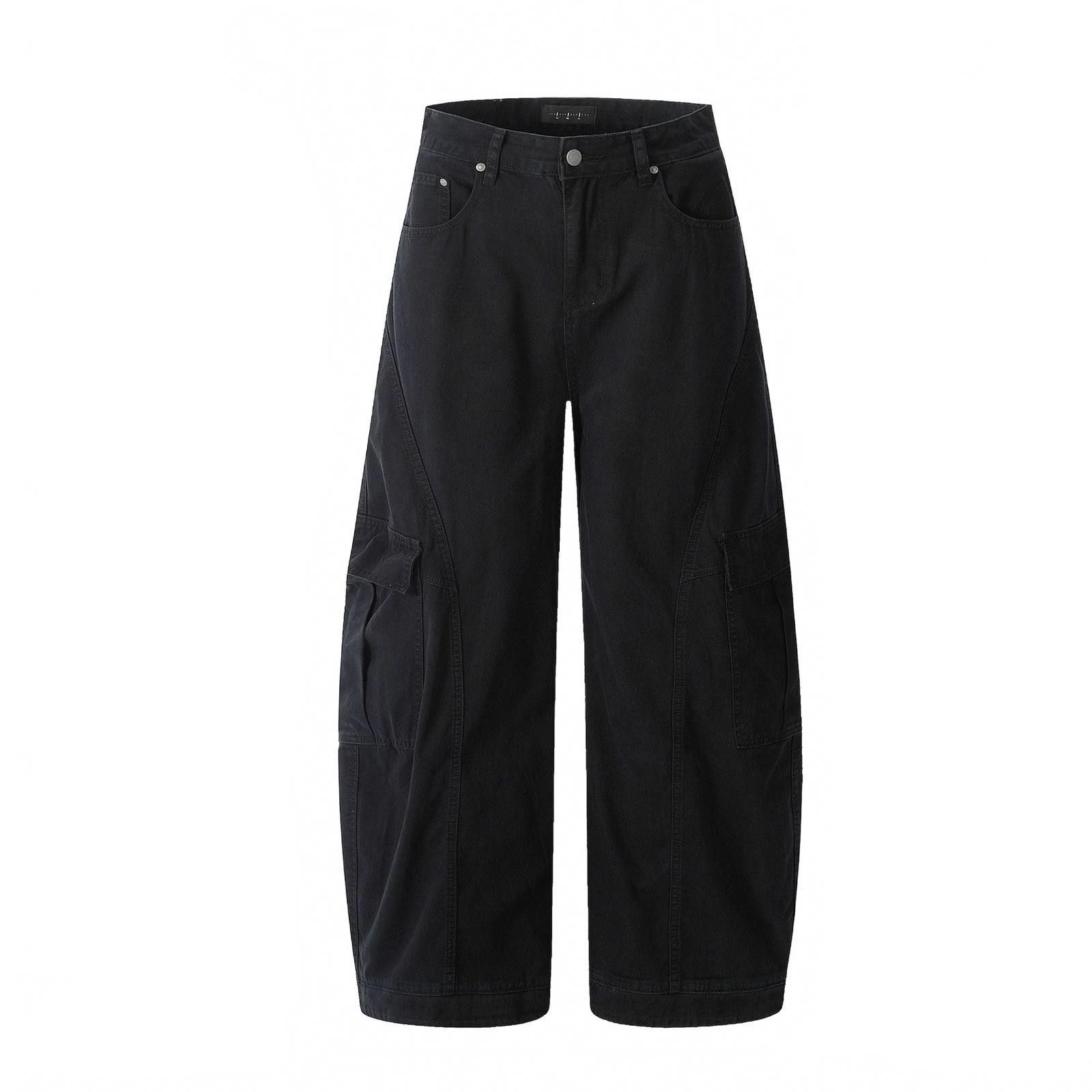 Japanese Brand Wide Leg Cargo Pants, Baggy Casual Workwear Pants Size US 32 / EU 48 - 7 Thumbnail