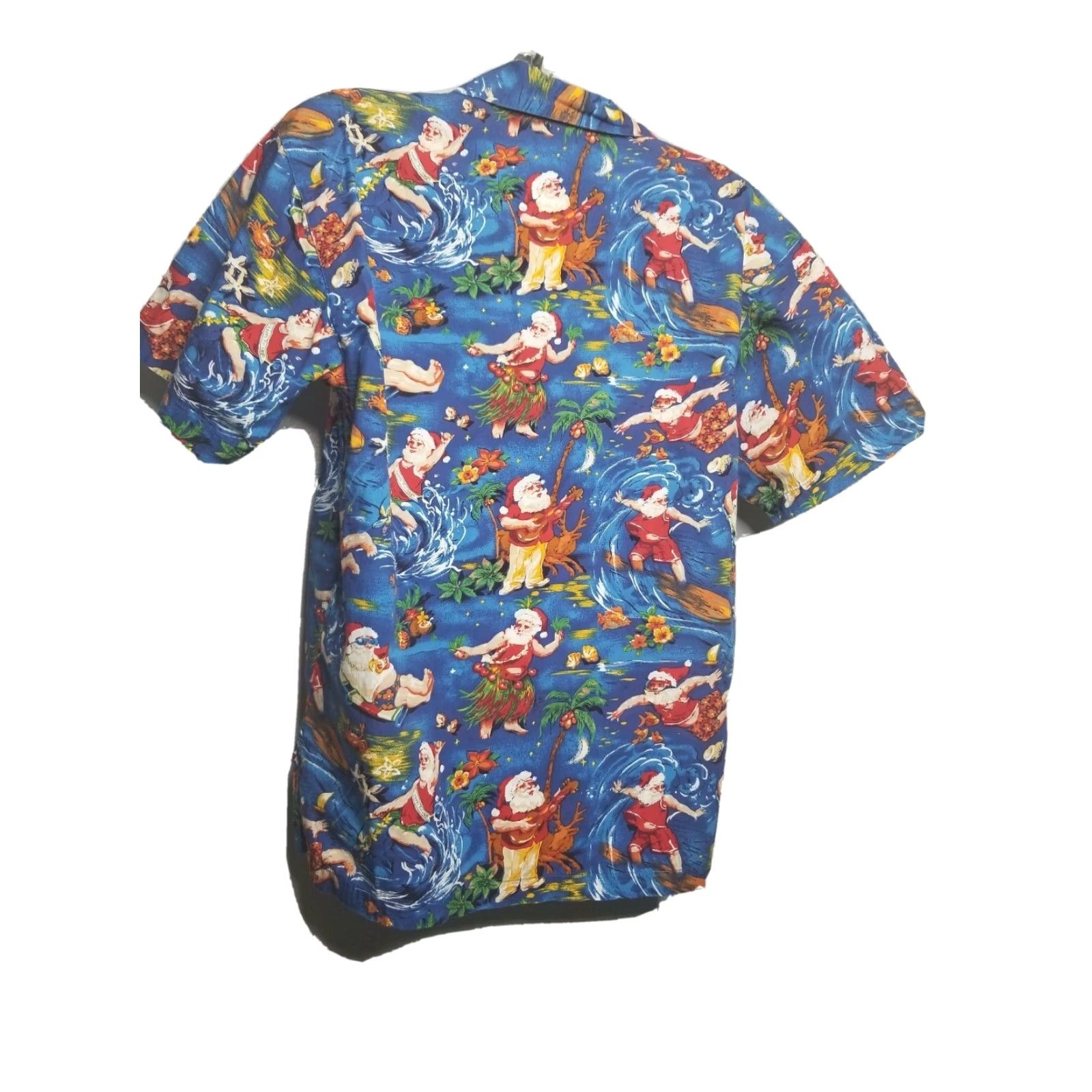 Vintage Vintage Max Boxxer USA Hawaiian Shirt Surfing Santa Mens M Blue Button-Up Short Sleeve Palm Trees 90s Aloha Casual Christmas Size US M / EU 48-50 / 2 - 5 Thumbnail