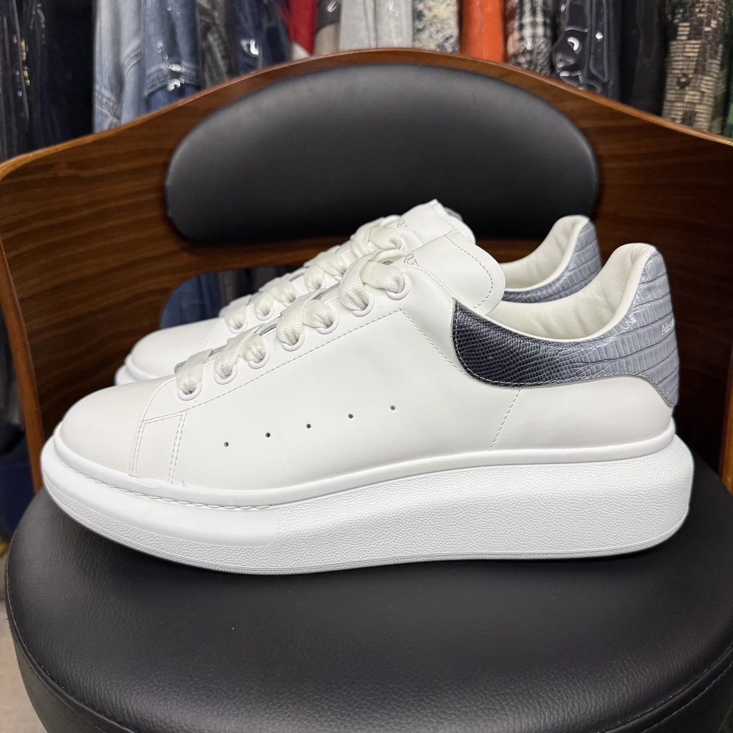 Alexander McQueen McQ Croc Gray Tail 43.5 Mint Original Box & Accs Size US 10.5 / EU 43-44 - 6 Thumbnail