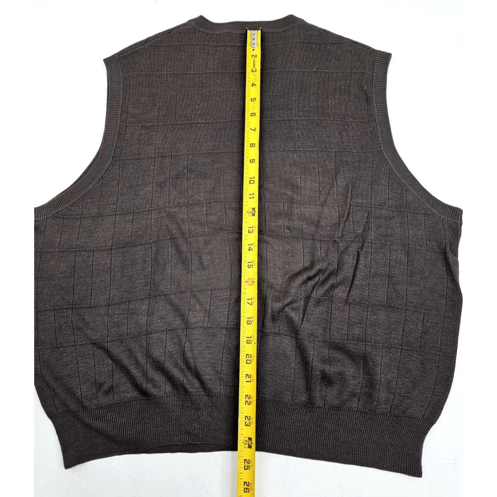 Vintage Alan Flusser 100% Silk Sweater Vest Men XXL Brown Geometric V-Neck Windowpane Shirt Vest Mall Size US XXL / EU 58 / 5 - 8 Thumbnail
