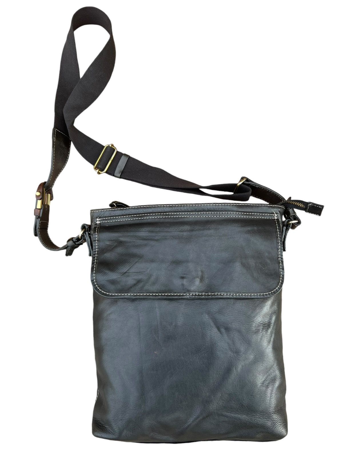 Leather Indeed Per Tutti Japan Black Patina Leather Bag Sling Size ONE SIZE - 6 Thumbnail