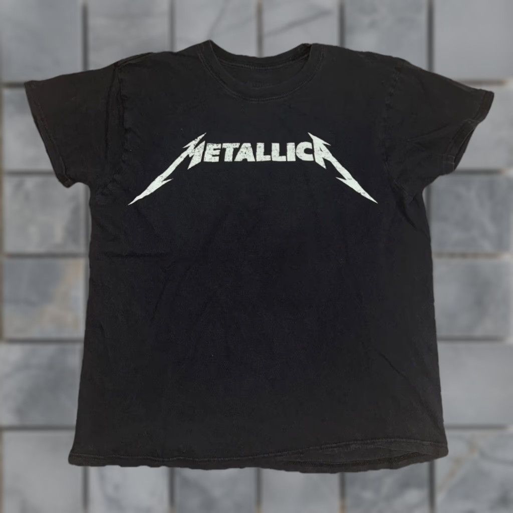 Spell Metallica Spell Out Logo Graphic Band T-Shirt Black Medium Mens Crew Neck 20x24 Cotton Graphic Print Vintage No Size US M / EU 48-50 / 2 - 1 Thumbnail