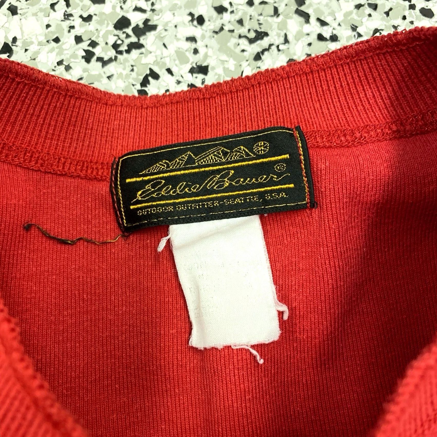 Eddie Bauer VINTAGE Eddie Bauer Thermal T Shirt Henley Cotton Ribbed XL Red Mens 1980s Grunge Workwear Size US XL / EU 56 / 4 - 2 Thumbnail