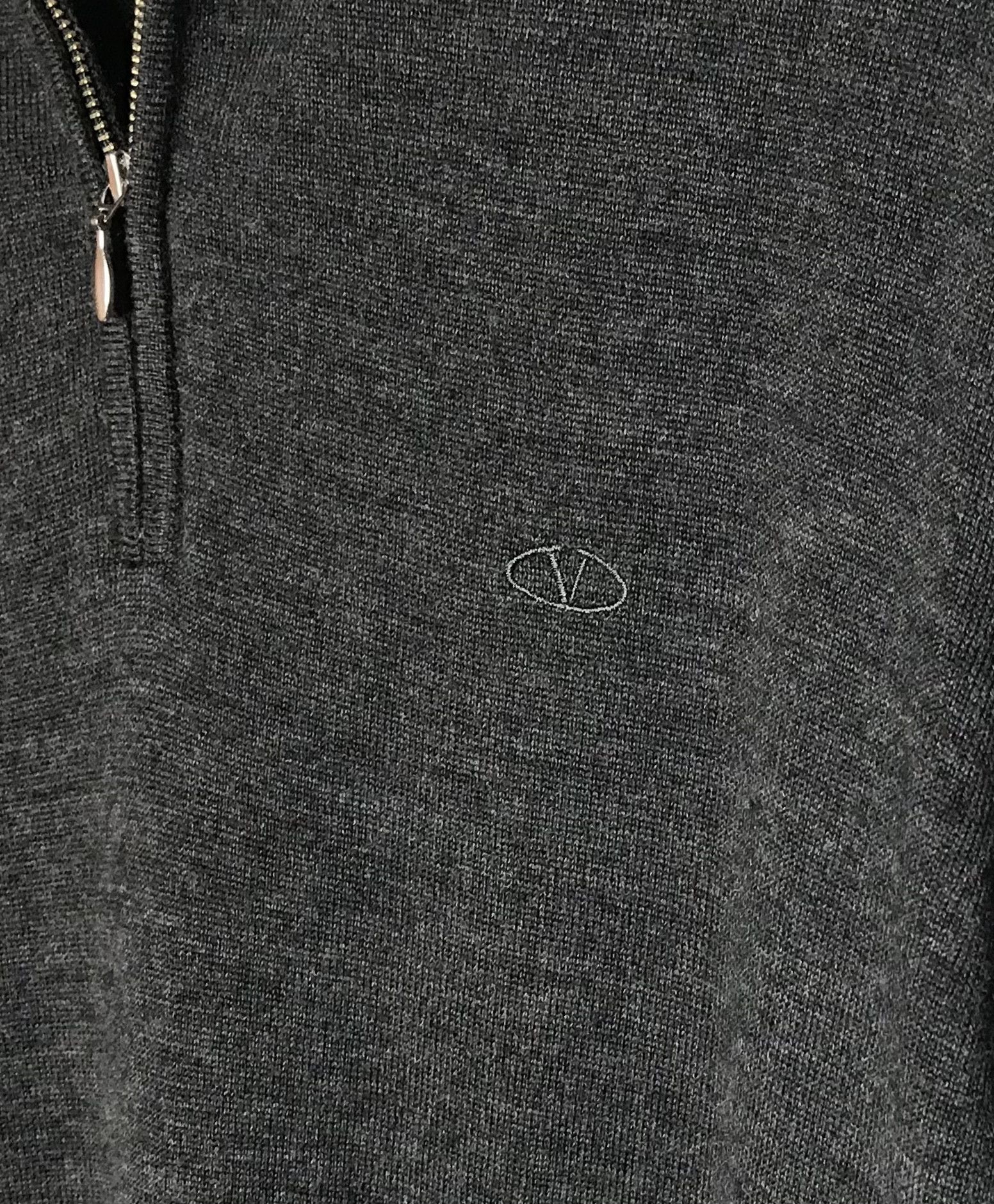 Valentino Valentino Wool 1/4 Zip Jumper Mens Sz L Gray Size US M / EU 48-50 / 2 - 3 Thumbnail