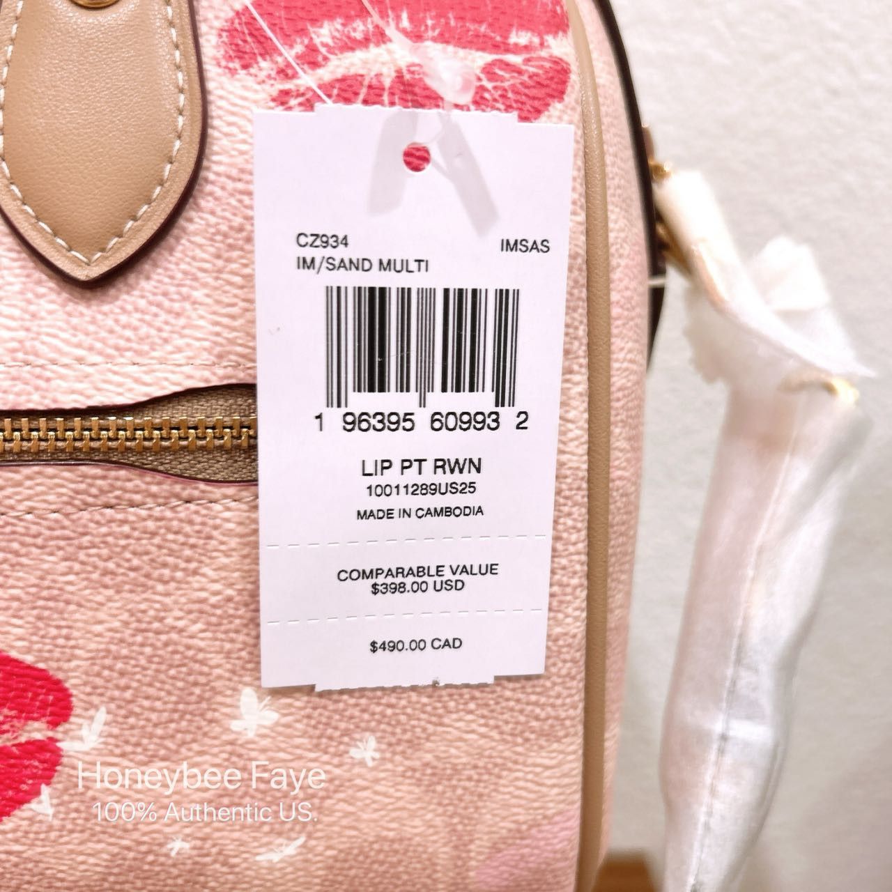 Coach Rowan Satchel Bag With Lips Print CZ934 sand multi color Size ONE SIZE - 6 Thumbnail