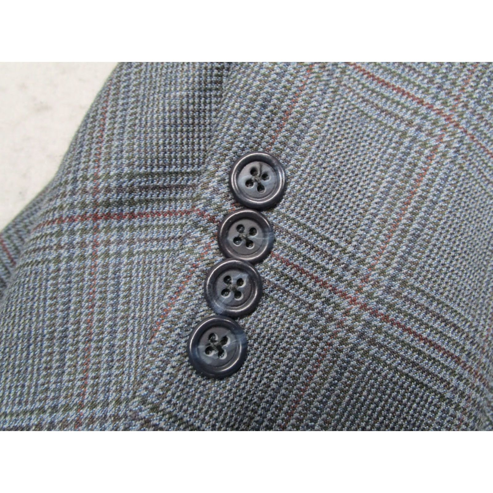 Austin Reed Austin Reed Blazer Men 42 Regular Blue Wool 2 Button Single-Breasted Plaid Jacket - Made in USA Size 42R - 6 Thumbnail