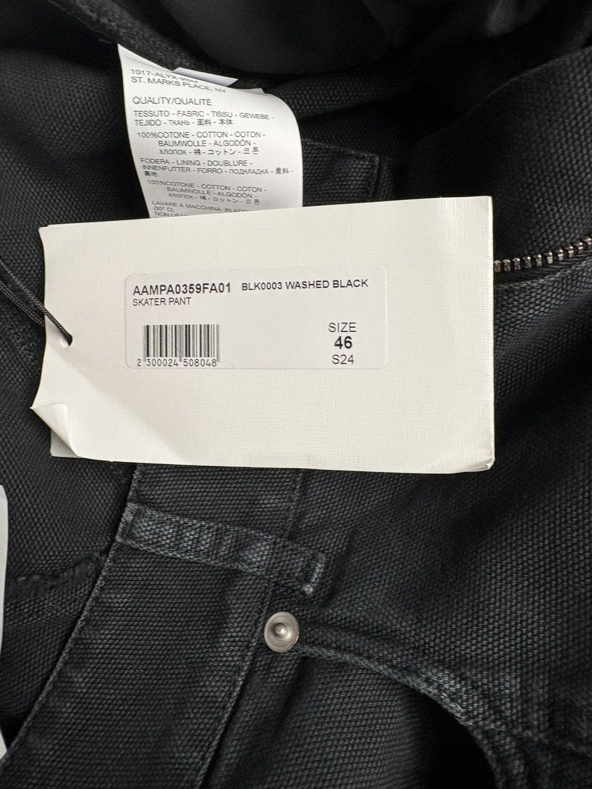 1017 ALYX 9SM × Alyx × MMW ALYX Skater Cargo Canvas Wide-Leg Pants in Washed Black Size US 30 / EU 46 - 12 Thumbnail