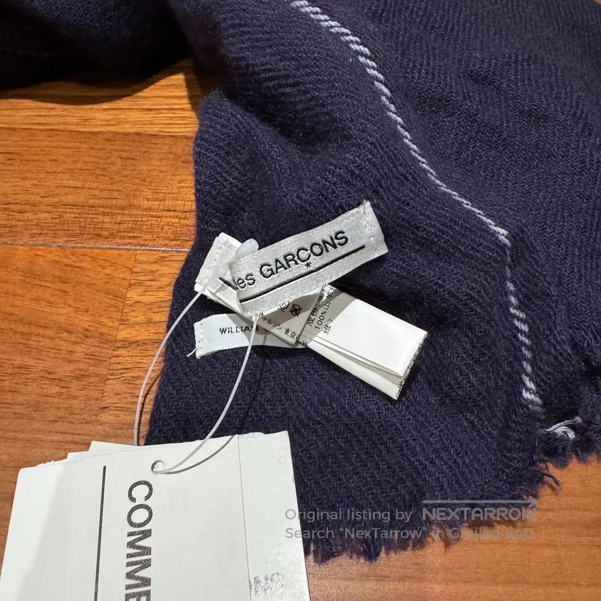 Comme des Garcons Common Projects Cashmere Scarf in Navy. Size ONE SIZE - 5 Thumbnail