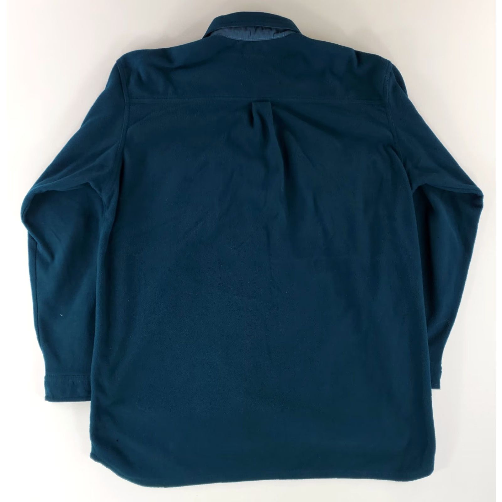 Orvis VINTAGE Orvis Polartec Button Up Snap Fleece Jacket Blue Green Elbow Patches Mens L Size US L / EU 52-54 / 3 - 5 Thumbnail