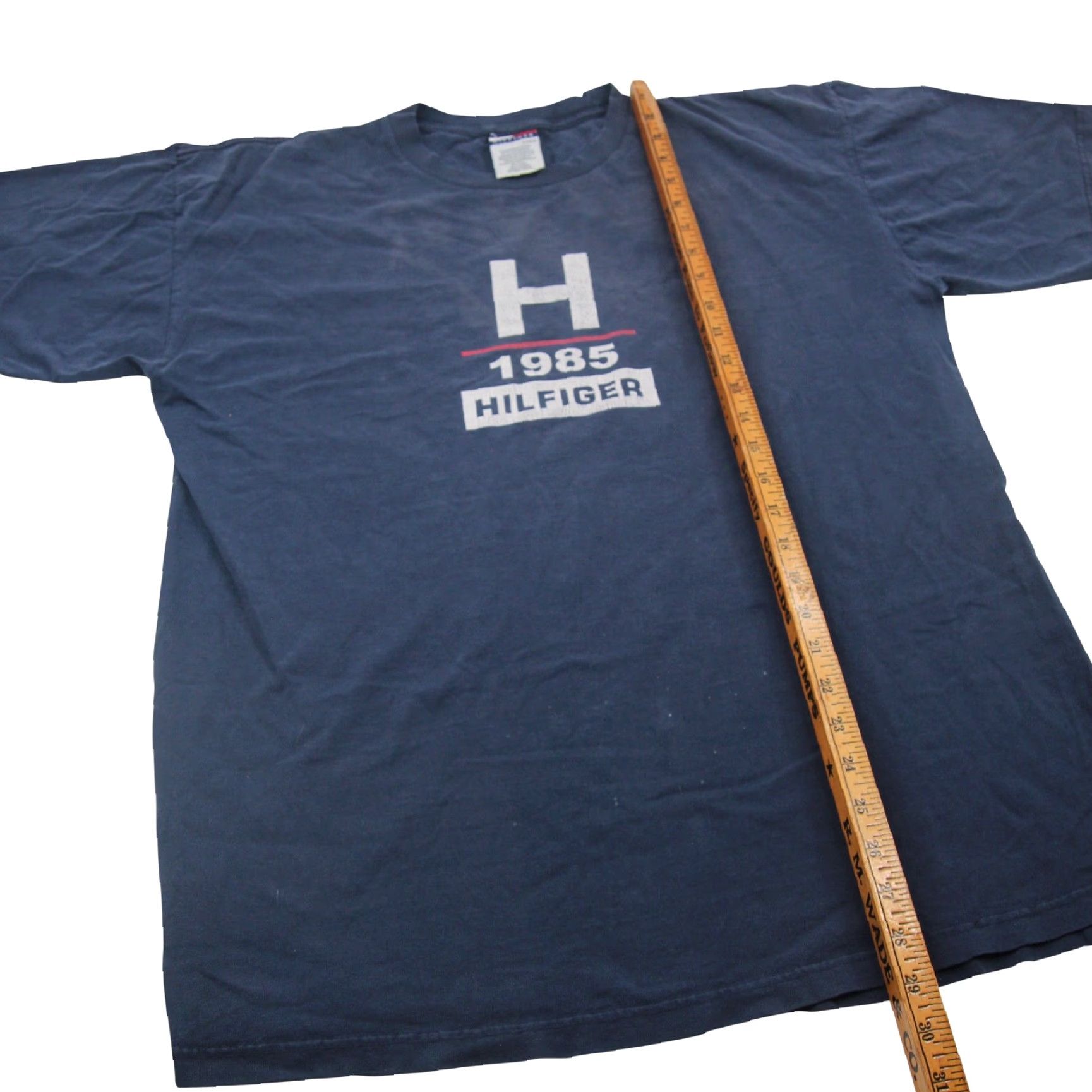 Tommy Hilfiger VINTAGE Tommy Hilfiger Distressed Spellout Graphic T Shirt Blue XL Mens 90s Size US XL / EU 56 / 4 - 6 Thumbnail