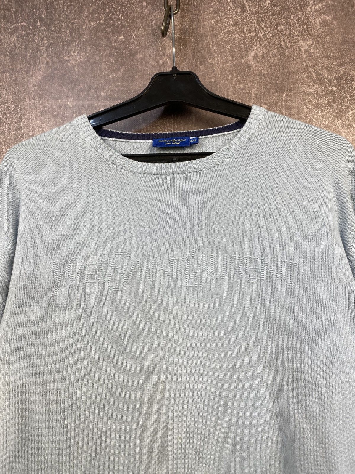 Vintage Blue YSL Sweater Yves Saint Laurent Sweater Size US XXS / EU 40 - 2 Thumbnail