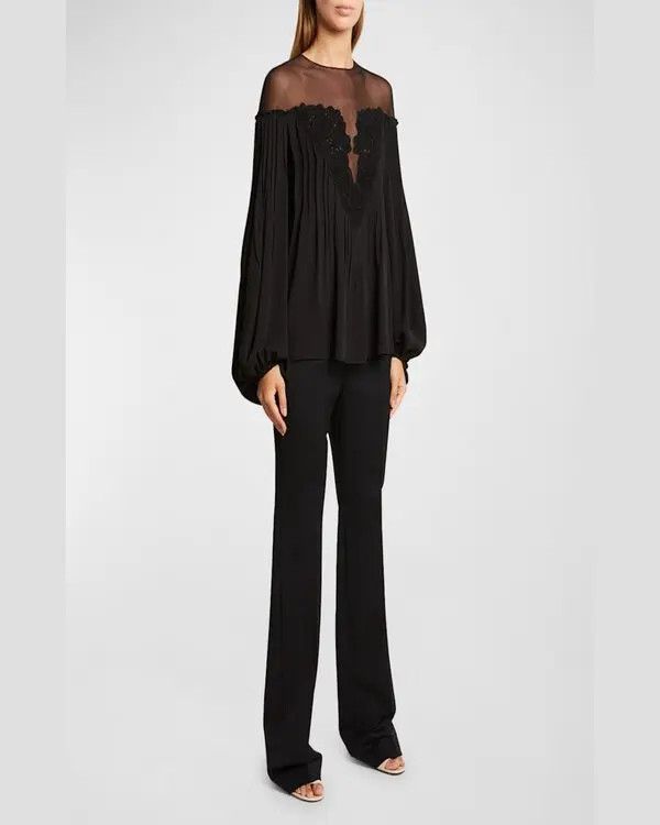 Chloe o1y0825 Silk Blouse in Black Size M / US 6-8 / IT 42-44 - 5 Thumbnail