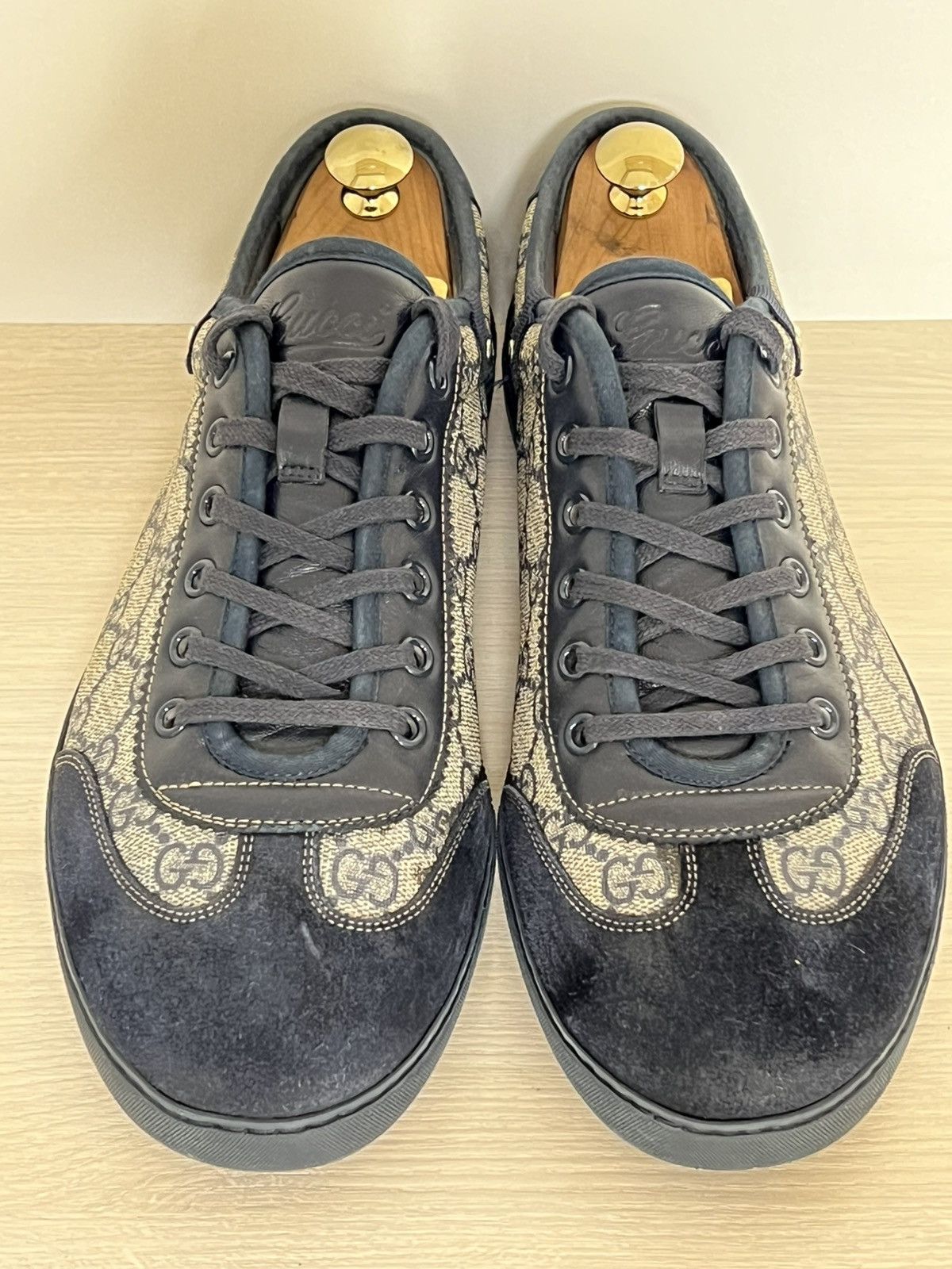 Gucci Gucci GG Supreme Monogram Canvas Sneakers Navy Suede Size US 9.5 / EU 42-43 - 6 Thumbnail