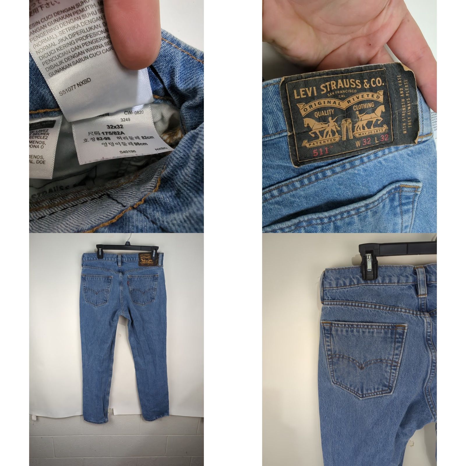 Vintage LEVIS BLACK LABEL 511 STRETCH DENIM BLUE JEANS MENS SIZE 32X32 BIG E Size US 32 / EU 48 - 8 Thumbnail