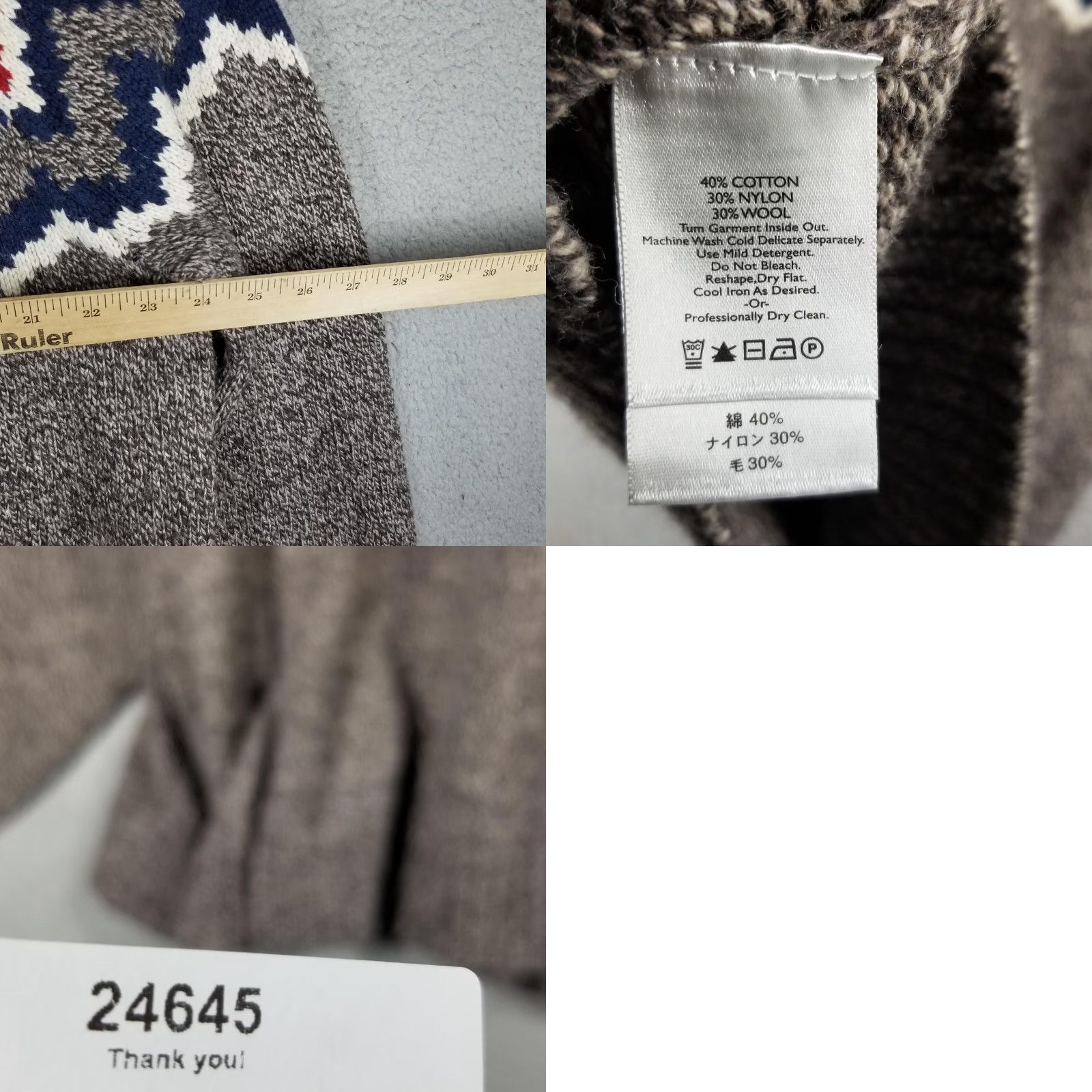 Eddie Bauer Eddie Bauer Fair Isle Sweater Mens XL Gray Knit Raglan Crewneck Wool Blend Size US XL / EU 56 / 4 - 8 Thumbnail