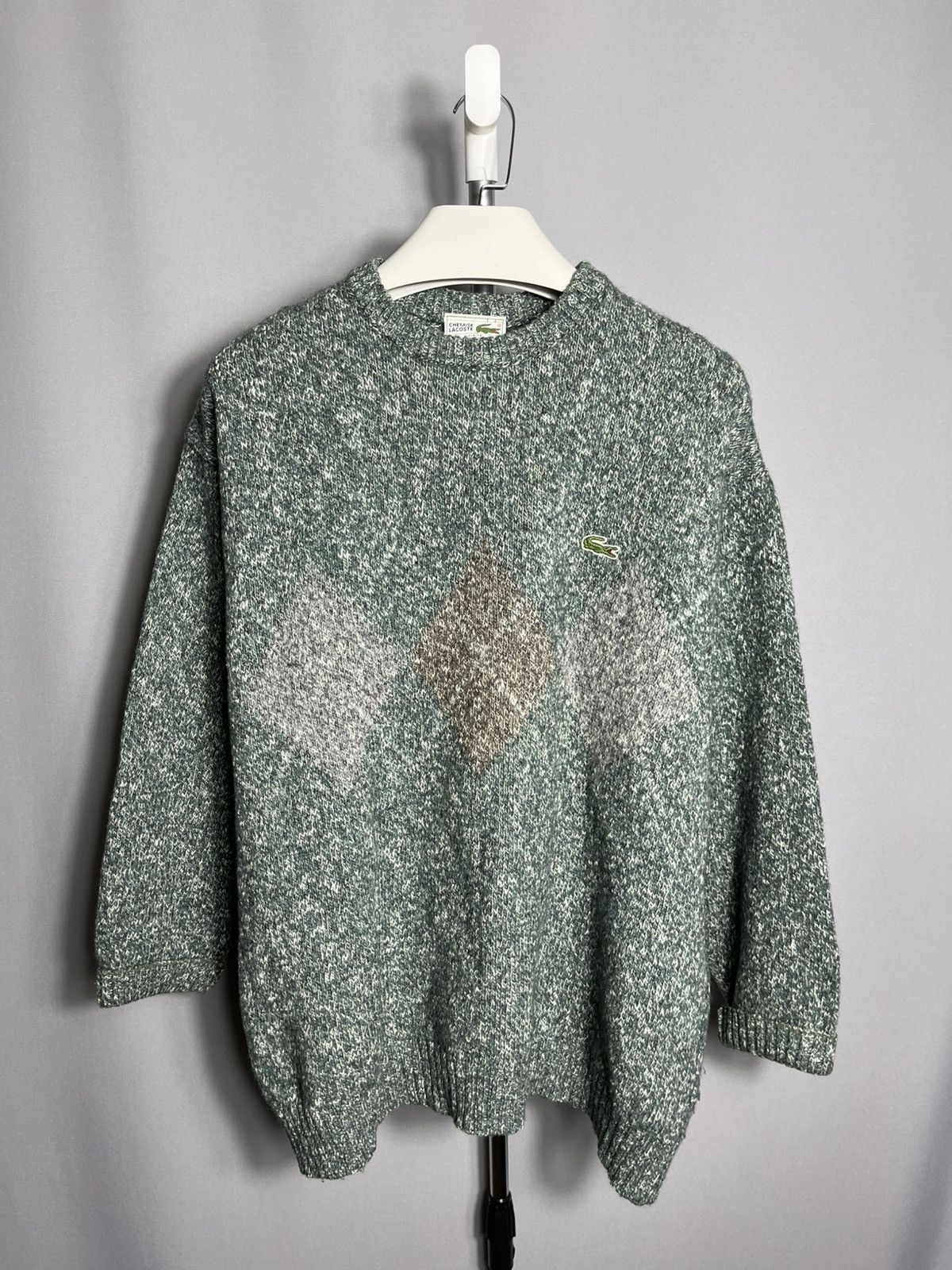 Lacoste Chemise lacoste wool sweater knit green vintage 90s rhombus Size US L / EU 52-54 / 3 - 1 Thumbnail