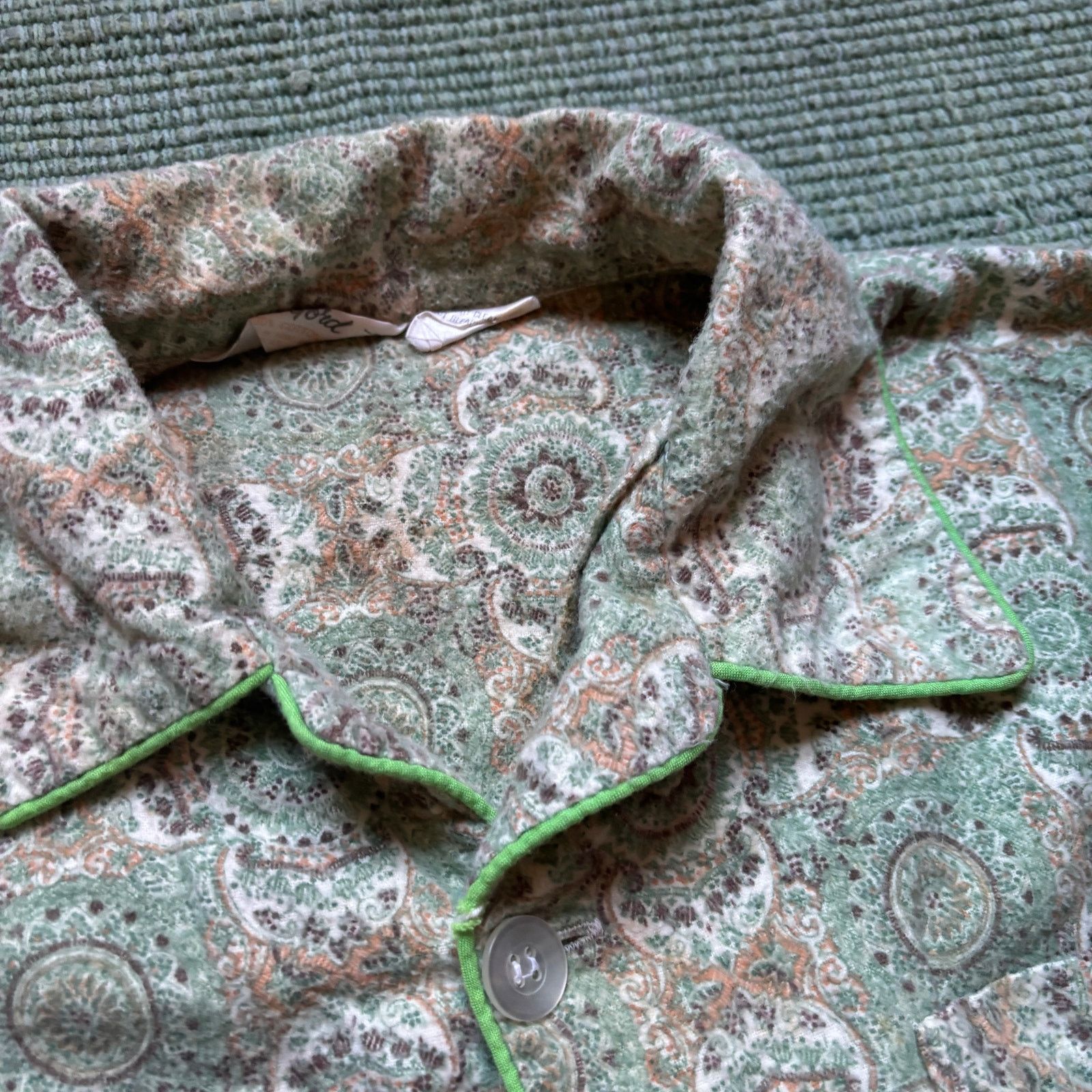 Vintage 60s 70s Cotton Patterned Men's Pajama Top Groovy Size M/L Size US M / EU 48-50 / 2 - 3 Thumbnail