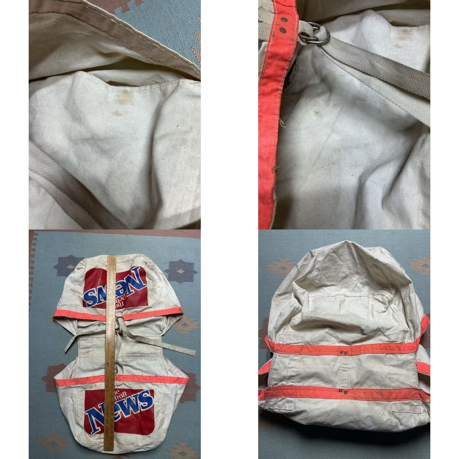 Vintage VINTAGE Detroit News newspaper saddle bag bicycle canvas double sided newsboy Men Beige Saddle Bag Newsboy Size ONE SIZE - 10 Thumbnail