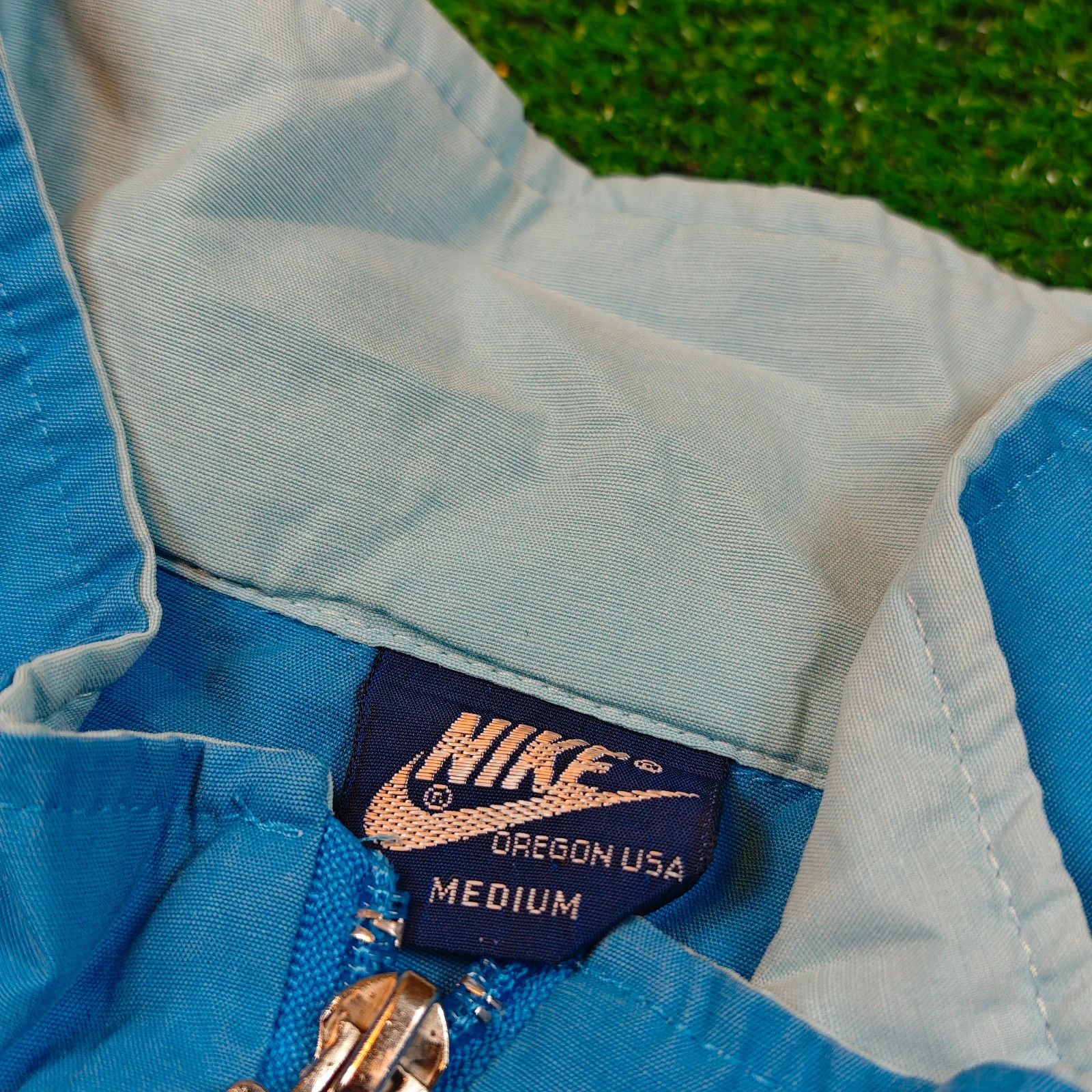 Nike × Vintage 80's Nike windbreaker jacket mens Medium zip blue vintage Size US M / EU 48-50 / 2 - 6 Thumbnail