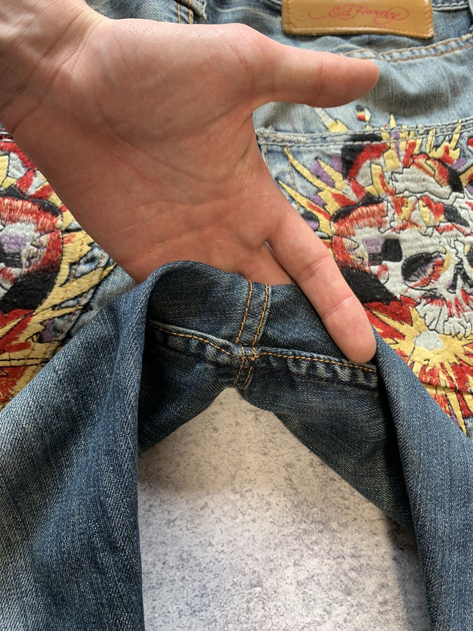 Ed Hardy Vintage Ed Hardy Jeans by Christian Audigier Denim Pants Y2K Size US 34 / EU 50 - 6 Thumbnail