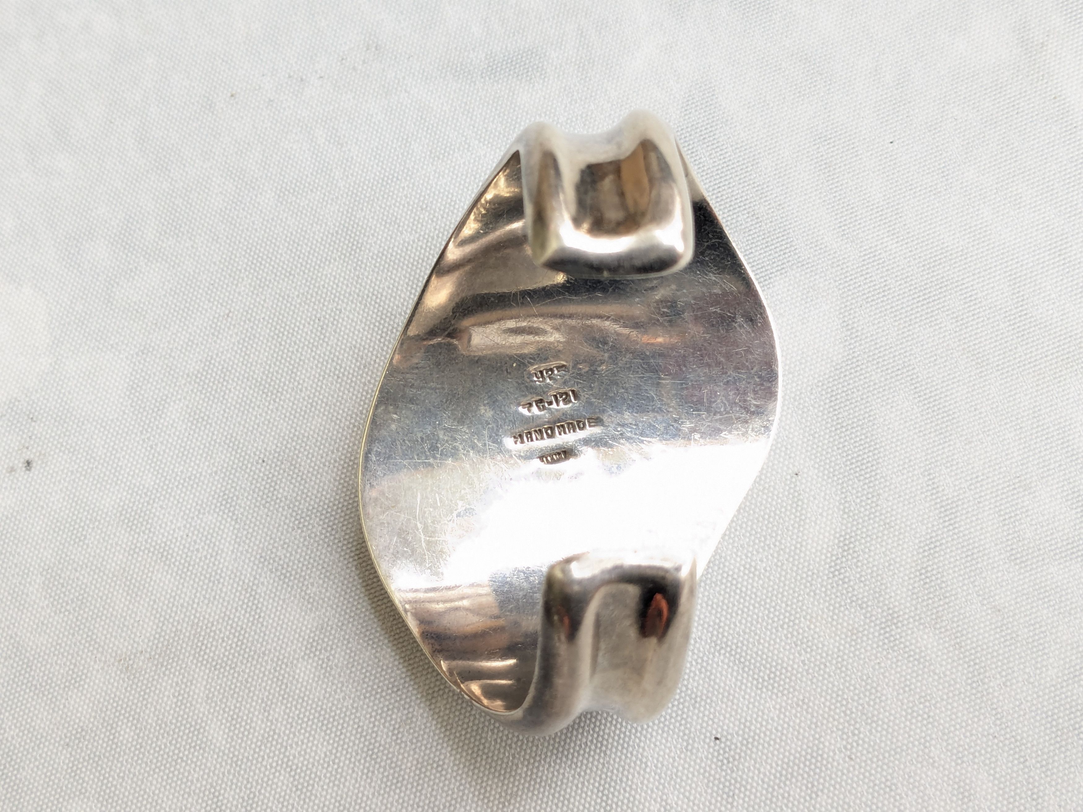 Jewelry Vintage Taxco Sterling Silver Cuff Bracelet Abstract Modern Size ONE SIZE - 10 Thumbnail