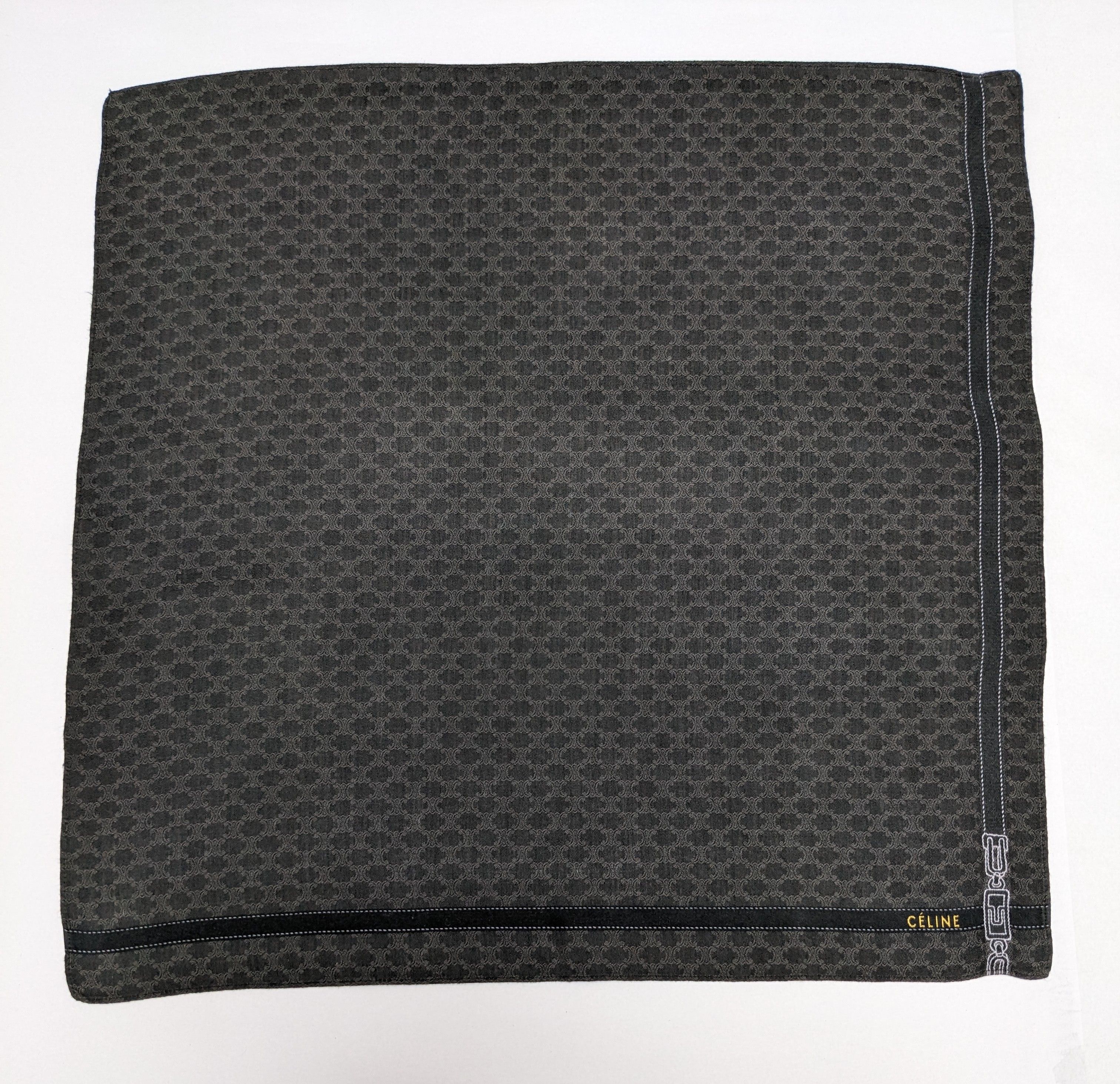 Celine CELINE Handkerchief Scarf Macadam Monogram Charcoal Size ONE SIZE - 3 Thumbnail