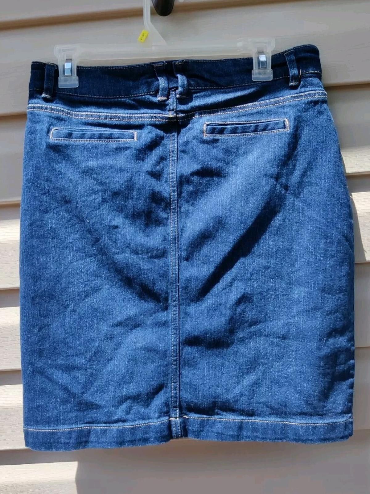 James Perse Per Se Denim Blue Jean Pencil Skirt 8 Wash 29 Short No Slit Size 30" / US 8 / IT 44 - 3 Thumbnail